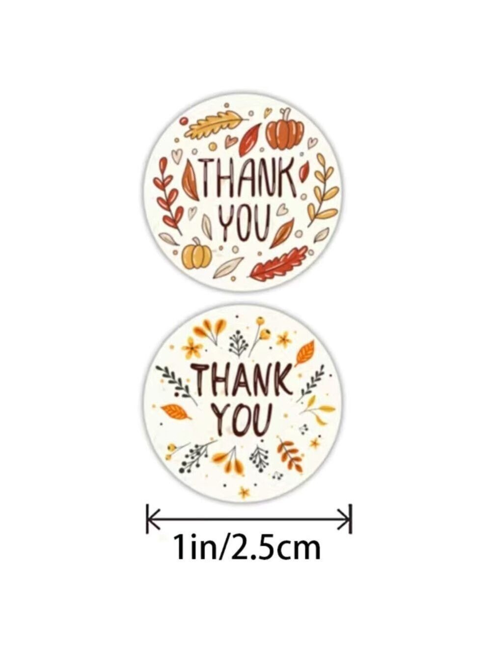 500 Thank You Fall Leaves 1” Round Stickers PRICE IS FIRM - Picture 2 of 3